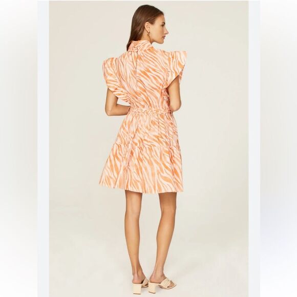Derek Lam Orange Zebra Cutout Mini Dress 40 - Picture 5 of 12